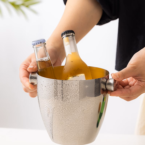 Best Selling Heavy Duty Stainless Steel Wine Cooler Bucket Double Wall Insulated Champagne <b>Beer</b> Ice <b>Chiller</b> for Restaurants - Product Image 4