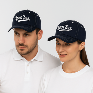 Gorra de béisbol de 5 paneles de poliéster y algodón con letra bordada personalizada en parche, estilo deportivo transpirable para hombre y mujer - Product Image 5