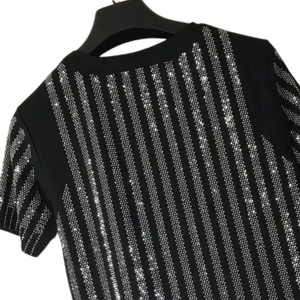 Casual Wear Men Rhinestone T Shirt Anti Wrinkle Hot Selling Premium Quality Cheap Price Men Rhinestone T Shirt with Custom Logo - Product Image 6