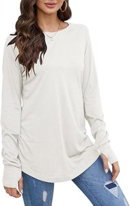 <b>Thumb</b> <b>Hole</b> Ladies' Casual Long Sleeved T-Shirt <b>Top</b> Winter Hot Selling Classic Design Polyester - Product Image 3