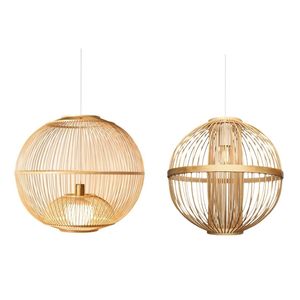 Abat-jour de plafonnier GLOBAL en bambou et rotin, pour salon, en jonc de mer - Product Image 5
