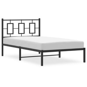 Cadre de lit en métal noir avec tête de lit 39,4'' x 78,7'' sans matelas - Product Image 4