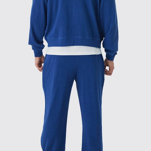 Ensemble de survêtement 2-en-1 en molleton délavé, écologique, grande taille, respirant, style vintage streetwear pour homme (hoodie et pantalon de jogging) - Product Image 3