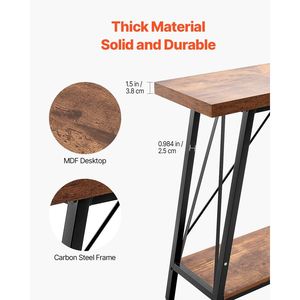 Mesa Consola de 2 Niveles de 70.9 Pulgadas, Mesa Larga para Entrada y Pasillo Estrecho, Consola Estrecha para Decoración del Hogar - Product Image 4