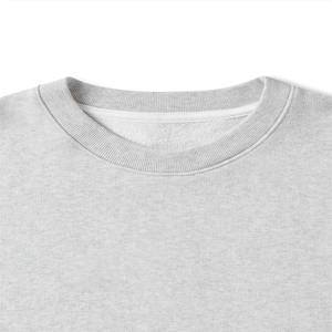 Sweat-shirt unisexe à col rond surdimensionné, 100% coton, tissu molletonné français, pull décontracté uni gris, vêtements d'automne - Product Image 3