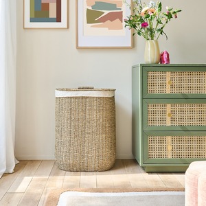 Panier à linge ovale en jonc de mer tressé, fait main, panier de rangement, vente en gros, écologique, fabriqué au Vietnam - Product Image 3