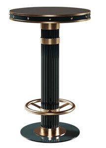 Mesa de Bar Moderna con Reposapiés, Base de Metal, Tapa Redonda y Cuadrada, Mesa de Pub para Cafetería, Restaurante y Bar, Uso Interior y Exterior - Product Image 2