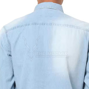 เสื้อเชิ้ตยีนส์ผู้ชายคลาสสิก สีฟ้าอ่อน แขนยาว สไตล์ลำลอง ติดกระดุม ปกคอพับ ผ้าทวิลล์ 100% คอตตอน ระบายอากาศได้ดี แห้งเร็ว - Product Image 5