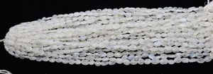 Perles ovales lisses en pierre de lune arc-en-ciel blanc naturel 7x10 mm, pierres précieuses en pierre de lune arc-en-ciel, 12,5 pouces pour la création de bijoux - Product Image 5