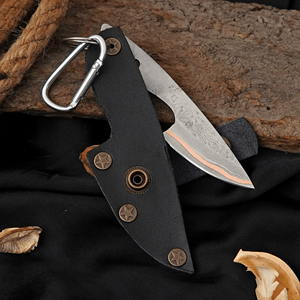 UM STEEL Handmade Hand Forged High-Polish Finish Multi-Purpose Compact Carbon Steel 3in Outdoor Utility <b>Knife</b> Protective Sheath - Product Image 4