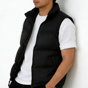 Chaleco de Invierno para Hombre, Diseño Original, Ligero, Acolchado, con Capucha, Estilo Patchwork, con Logotipo Personalizado - Product Image 1