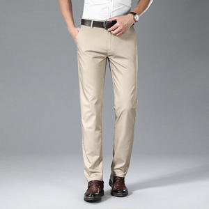 Pantalones de Vestir Estilo Italiano, Color Caqui, Corte Slim Fit, Tallas Grandes, para Hombre, Nuevo Diseño - Product Image 6