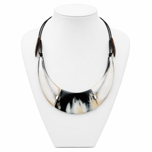 Premium Conifer Handmade Natural Horn Modern <b>Statement</b> <b>Necklace</b> Geometric Fashion Jewelry for Women Adjustable Gift - Product Image 4