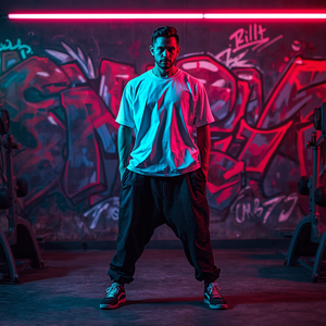 Conjunto de Camiseta y Pantalones Holgados para Gimnasio para Hombre, Ropa Deportiva de Algodón de Corte Holgado, Personalización OEM ODM - Product Image 4