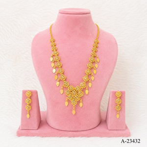Floral Gold Plated Alloy Jewelry Set Necklace Earrings <b>Ring</b> Women Wedding Classic Style A-23430 - Product Image 5