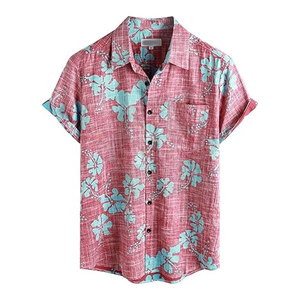 Chemises hawaïennes pour hommes à poche avant, décontractées, à fleurs, à manches courtes, boutonnées, chemises de plage tropicales, chemises d'été pour hommes - Product Image 1