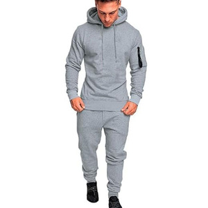 Ensemble de survêtement décontracté d'hiver personnalisé pour homme, sweat à capuche oversize en polaire, ensemble deux pièces respirant en coton pour le jogging - Product Image 4