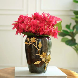 Tapered Metal Flower Vase Narrow Base Modern Decorative Vase for Living Room <b>Table</b> Centerpiece Home Decor and Gifting Use - Product Image 6