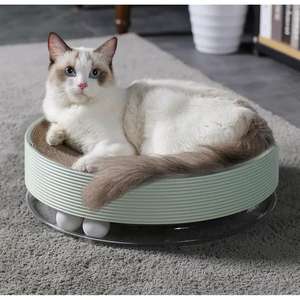 ที่นอนและของเล่นแมวแบบ 2 in 1 ทำจากกระดาษลูกฟูกทนทาน ไม่ทิ้งเศษ 2 แบบ 2 สี - Product Image 2