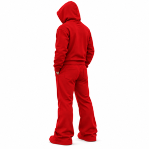 Conjunto de Chándal Moderno para Hombre: Sudadera con Capucha de Cremallera Completa y Pantalones Acampanados Estilo Y2K - Ropa Urbana de Moda - Product Image 6