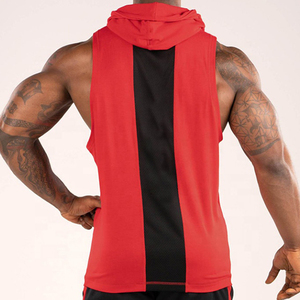 <b>Men's</b> Black <b>Sleeveless</b> Hooded Solid Color Knitted Casual Tank Top Breathable Regular Fit Autumn Wear <b>Hoodie</b> <b>For</b> Online Sale - Product Image 6