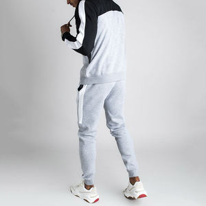 Sports Paradiso – Survêtement d'hiver personnalisé pour homme, respirant, écologique, grandes tailles, en molleton gris chiné et noir - Product Image 2