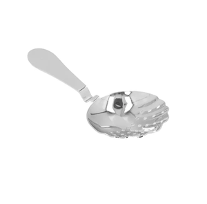 Filtre à glace en forme de coquille Julep en acier inoxydable plaqué argent, écologique, avec manche court, pour barman, outil de cuisine compatible lave-vaisselle - Product Image 1