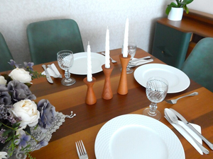 Handmade Wooden <b>Taper</b> <b>Candle</b> <b>Holders</b> - Set of 3, Table Decor By B H Brothers - Product Image 4