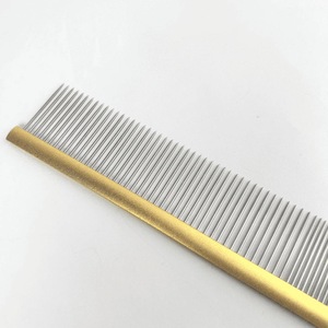 Peigne professionnel pour concours de beauté des chiens et des chats, toilettage, acier inoxydable doré - Product Image 5