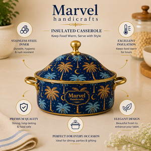 Olla de Acero Aislada con Tapa y Diseño de Palmera de Marvel Handicrafts, Recipiente para Mantener la Comida Caliente, Tazón para Servir en la Cocina - Product Image 5