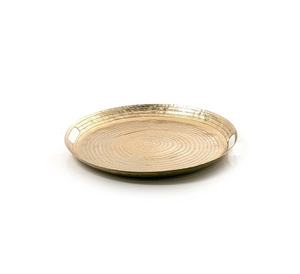 Bandeja Redonda de Metal Dorado Personalizada, Bandeja de Metal para Pan y Postres, Bandeja de Metal Dorado para Servir Café, Té, Comida y Fruta - Product Image 1