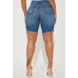 Shorts de Mezclilla para Mujer a Precio de Fábrica, Casuales, de Alta Calidad, Cintura Alta, Personalizados, Rectos, de Verano, Secado Rápido, Impermeables, Lavados - Product Image 3