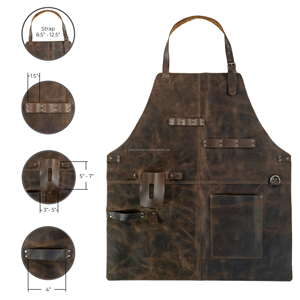 Premium <b>Leather</b> Waist <b>Apron</b> Durable Stylish Sleeveless Lightweight Eco-Friendly Multi-Pocket Design Customizable Factory Direct - Product Image 2