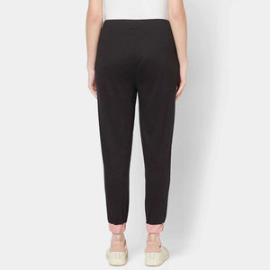 Pantalon de survêtement décontracté professionnel pour femme 2026 avec décoration élastique, en toile, devant plat, respirant, pour l'hiver - Product Image 2