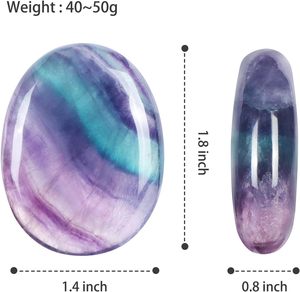 Natural Rainbow Fluorite Large Palm Worry Stones Carved Folk <b>Art</b> Multicolor Crystal Gemstone Home Decor Pocket <b>Stone</b> Wholesale - Product Image 2