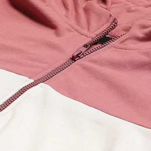 Women Color Blocking Tracksuit Set Full Sleeve Half-<b>Zip</b> Sporty Casual With Side Pockets Elastic Waist Autumn Wear - Product Image 6