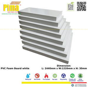 Hoja de tablero de espuma de PVC WPC de plástico Celuka blanco ecológico, 30mm de espesor, densidad de 0,6G/cm3 para muebles, cocina, Interior - Product Image 4