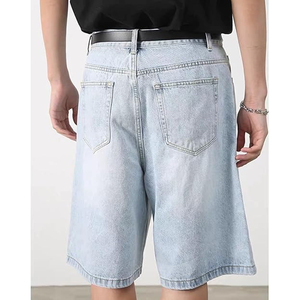 Acid Wash Denim Jorts Men Women Streetwear Loose Fit Vintage Cotton Custom OEM <b>Shorts</b> - Product Image 2