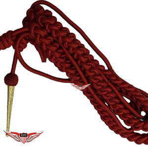 Aiguillette Red Silk With Red Silk Twisted Thread And Tips <b>Braided</b> Parade Aiguillette Epaulettes Shoulder <b>Cord</b> - Product Image 4