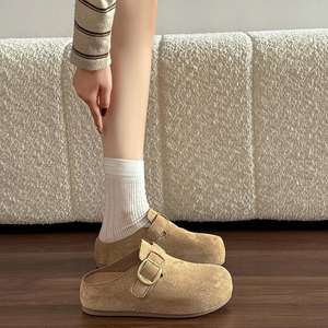 Zapatos de Diseñador de Alta Calidad en Gamuza Genuina, Personalizados, Unisex, Tipo Mule, Birkenstocks, Zuecos y Mules para <span class=keywords><strong>Mujer</strong></span>, Zuecos de Corcho, Pantuflas de Cuero de Lujo - Product Image 3