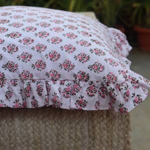 Vintage Floral Cotton Raffle Cushion <b>Covers</b> Bohemian <b>Throw</b> Pillows Handprinted Boho Trim Sofa <b>Bed</b> Pillow <b>Cover</b> Indian Cushion - Product Image 6