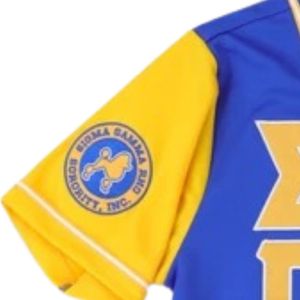 Maillot de baseball Sigma Gamma Rho bleu et jaune pour femme, chemise de sport boutonnée de sororité, maillot athlétique à lettres grecques personnalisé - Product Image 6