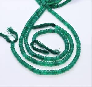 Natural Green Onyx Rondelle Shape <b>Beads</b> 6-6.5 MM Green Onyx Plain <b>Beads</b> 10 Inch Smooth Green Onyx Gemstone Rondelle Wholesale - Product Image 5