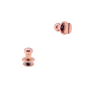 MING KEE <b>METAL</b> 6mm Rose Gold Leather Belt Studs Little Head Collar Ball Thick/Thin Straps OEKO-TEX Certified Special Bag Parts - Product Image 2
