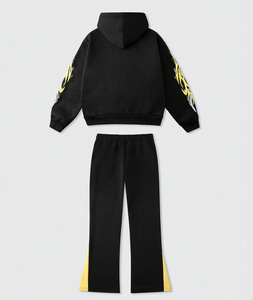 Men Custom Streetwear Y2K Tracksuit Graphic Print Hoodie Loose Flare Pants Set <b>Hip</b> Hop Vintage Urban Fashion Clothing - Product Image 2