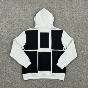 Hoodies surdimensionnés en coton épais 100 %, color block, pour homme, avec logo brodé personnalisé, respirants, collection hiver – Vente chaude - Product Image 5
