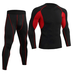 Vêtements de sport pour hommes, ensembles de compression légers et respirants, manches longues, style élégant, pour la salle de sport et les activités de plein air - Product Image 1