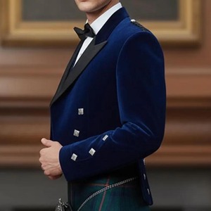 Premium <b>Prince</b> Charlie Jacket Scotland Highland Wear <b>Men</b> Kilt Outfit Wedding Formal <b>Coat</b> Manufacturer OEM - Product Image 4