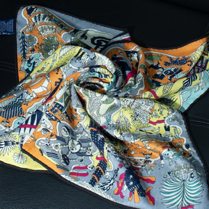 Écharpe carrée en mélange de laine et de soie de mûrier, écharpe de luxe pour femme, foulard, châle, accessoire de mode multifonctionnel - Product Image 2