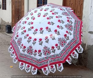 Parasol de plage pliant manuel G3 Hayaat Craft en tube de fer vintage de 72 pouces, décoratif pour fêtes, protection solaire indienne - Product Image 2